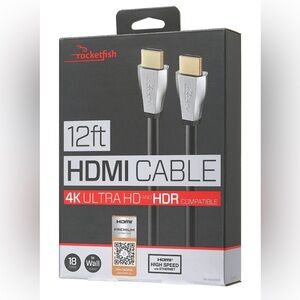 NEW In Box Rocketfish 12ft HDMI Cable 4K Ultra HD